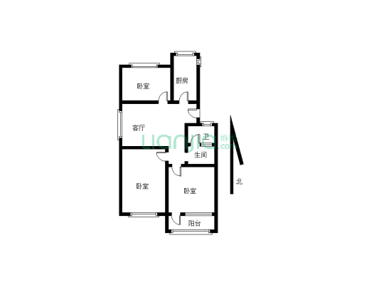 中州商贸城家属院小三室位于老城区繁华地段-户型图