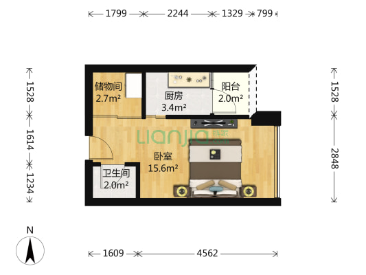 御锦公馆 1室0厅 220万