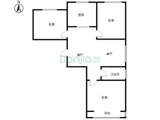 宏远碧萝湾 3室2厅 南 北-户型图