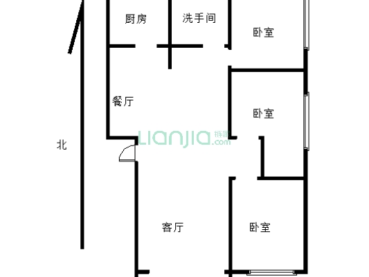 大刘庄精装修三室，楼下是大院子，停车出入方便-户型图