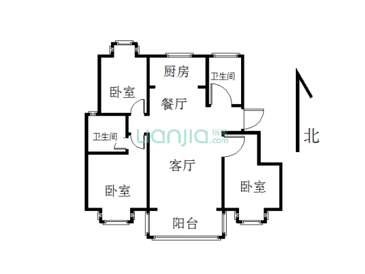 建昌·城市花园 3室2厅 南-户型图