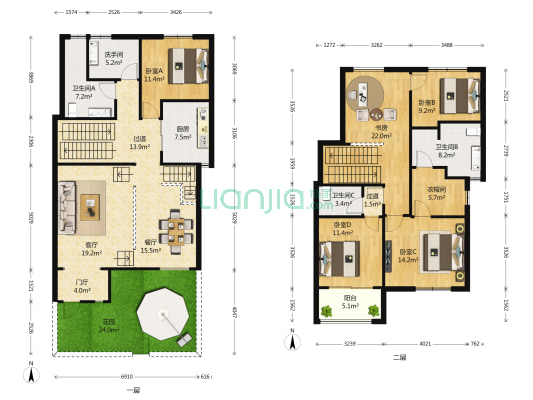 景瑞法兰云廷 5室2厅4卫 231平方