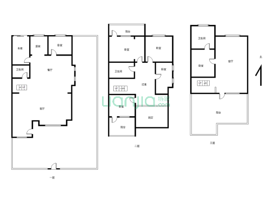 金宸领地 3层独栋别墅，毛坯，自带车库，有宽敞平台-户型图
