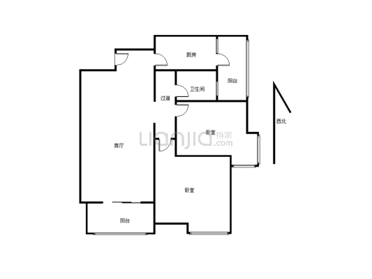 房子好， 平层 中庭 采光好 户型方正，楼间距宽-户型图