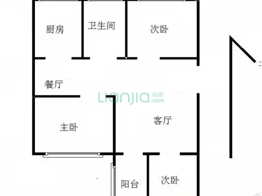 新安小区 3室2厅 南 北-户型图