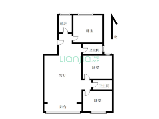 和谐佳居 3室2厅 南 北-户型图