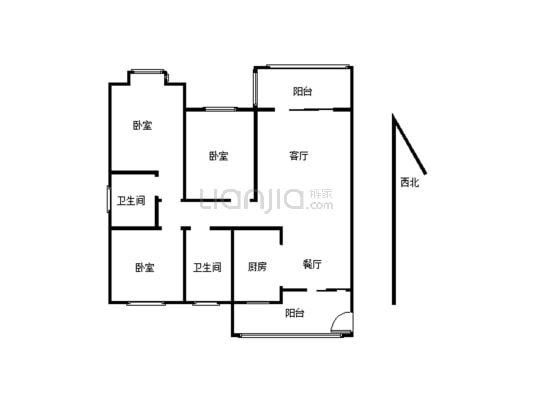 滨江尚郡 3室2厅 东-户型图