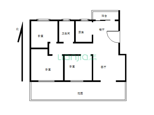 法姬娜时代广场毛坯三房，一楼带院，业主急售-户型图