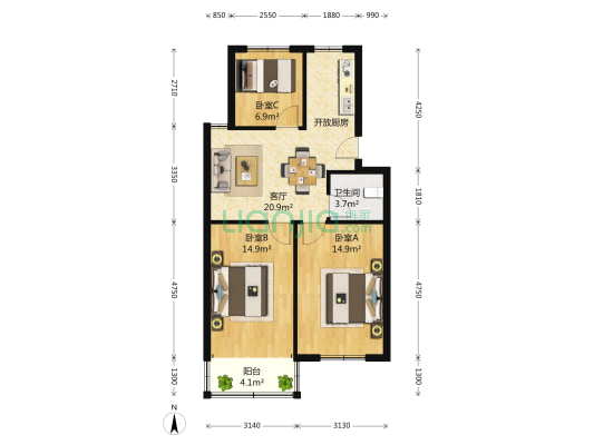 奉浦二村 3室1厅1卫 0平方