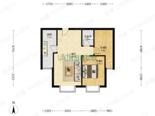 全南两句采光好 107旁电梯房-户型图