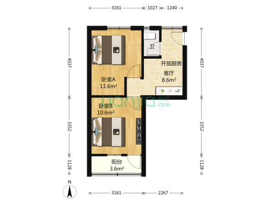 二十八所（北） 2室1厅1卫 48平方