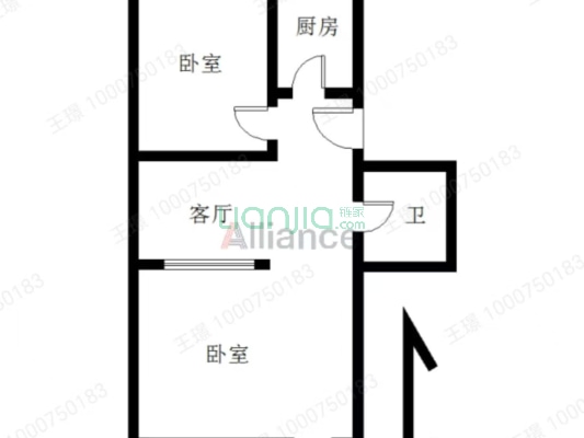 房子是通透 两居中间楼层采光无遮挡-户型图