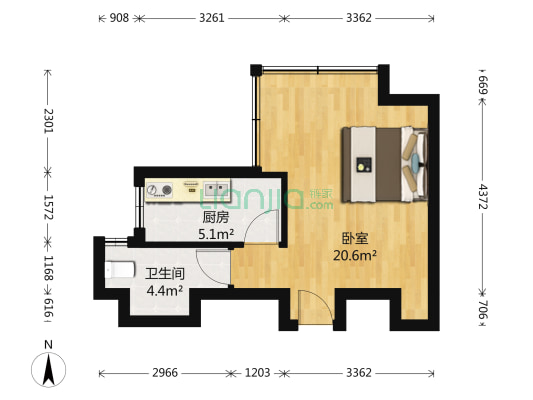 永通公寓 1室0厅1卫 42平方