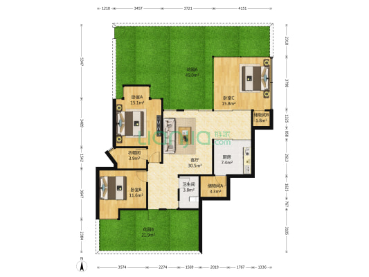 双楠映象 3室1厅1卫 96平方
