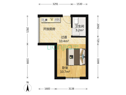 部居逸阁 1室0厅1卫 29平方