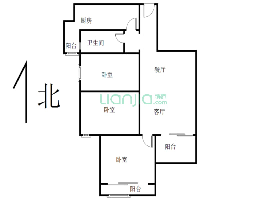 天明城东新区政务区 精装小三房 即可入住-户型图