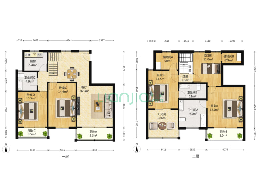 凯悦天琴花园 5室1厅3卫 184平方