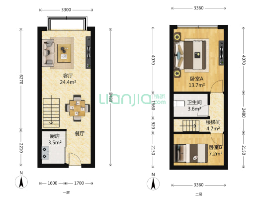 永诚国际挑高复式loft，利用率高 诚心出售，精装修