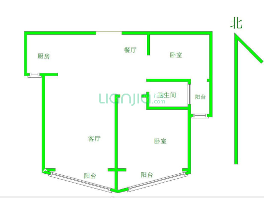 国茂·绿都皇城 2室2厅 南-户型图