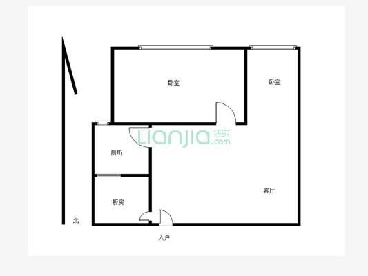 雅溪大汉新城公寓楼精装小两房拎包入住-户型图