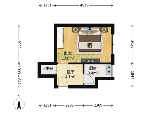 进贤里 1室1厅1卫 28平方