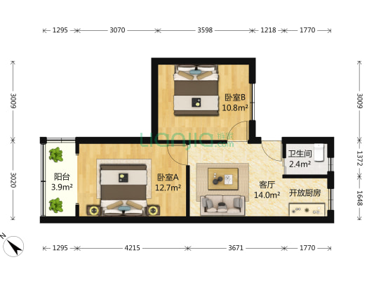 四宜路14号 2室1厅1卫 59平方