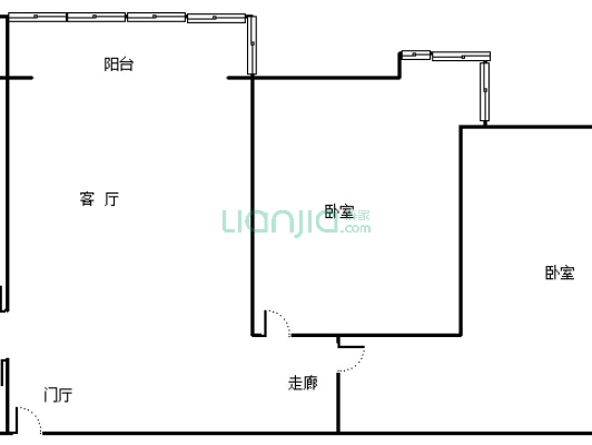 紫竹园 2室1厅 南-户型图