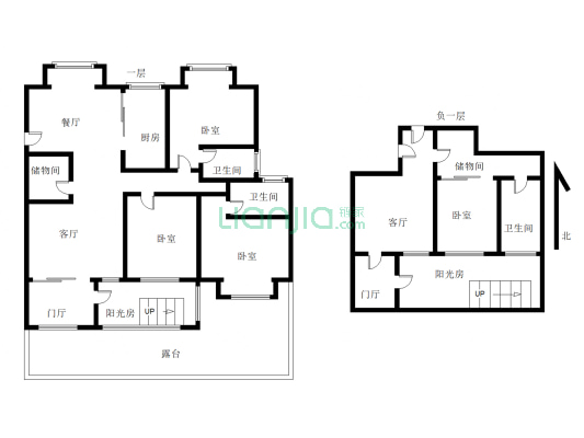 房主急售 中式精装修 洋房下跃 小院儿 阳光房 美哉-户型图