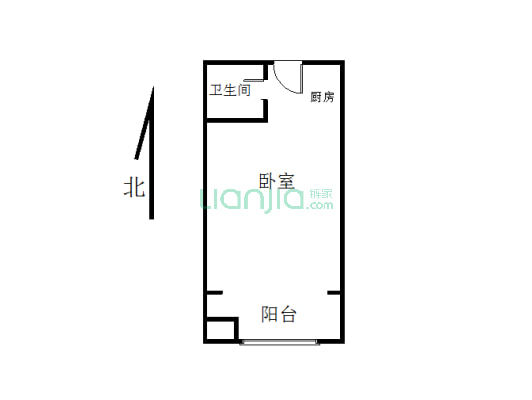 九龙广场 精装住房40.56平一室一厅 有证-户型图