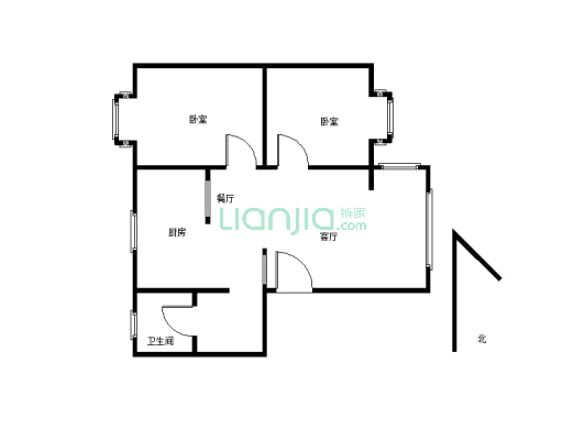 泉服路9号精装两室出租，08年的房子，房东置换-户型图