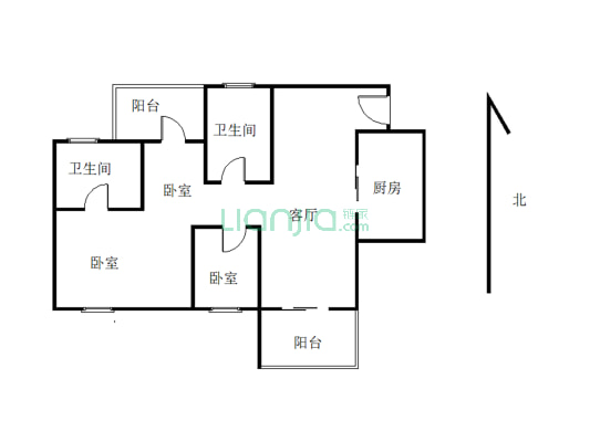朗基香樾府（资阳） 3室2厅 东南-户型图