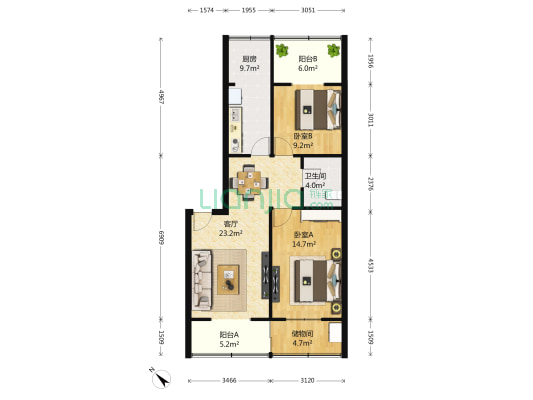 昭忠祠街72号 2室1厅1卫 83平方