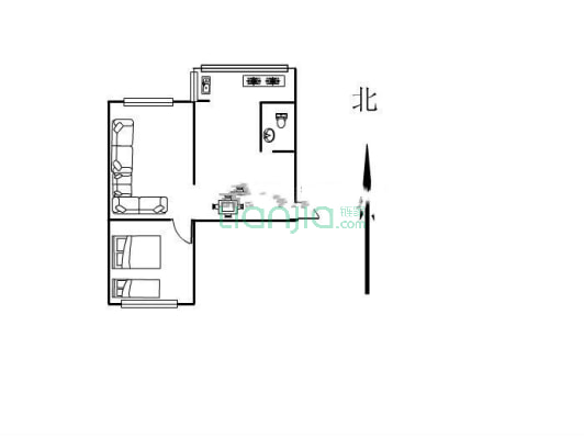 房子精装修边户小户型客厅宽敞明亮房子干净立正-户型图