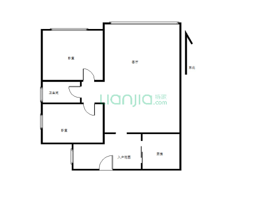 精装标准两房，可直接拎包入住中间楼层-户型图