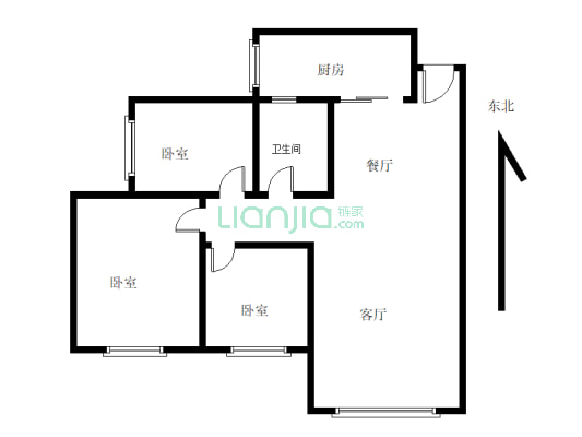 卖点：上江北新区公园门口 锦悦府电梯精装3室-户型图