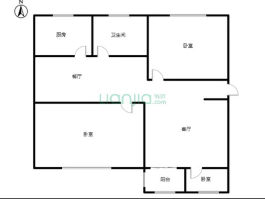 新安小区 3室2厅 南 北-户型图