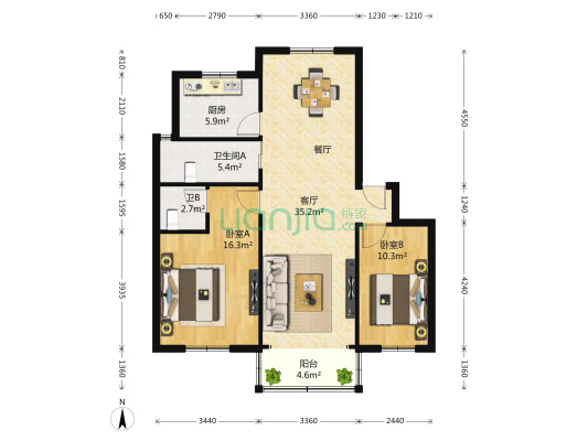 玉山苑 2室2厅2卫 0平方