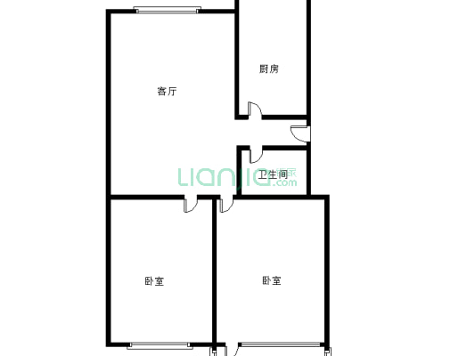 县府小区 2室1厅 南 北-户型图