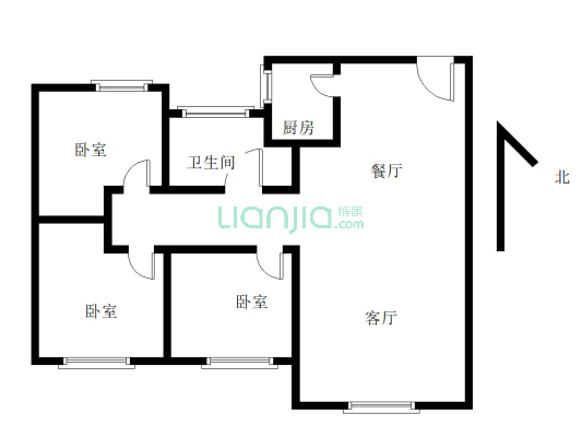 中冶未来城+高新区+新小区+南北三居 大客厅-户型图