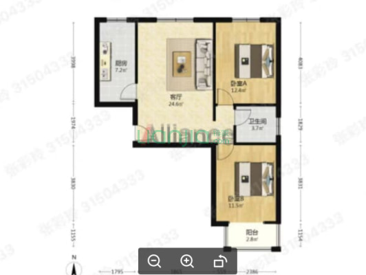 房子采光全天   格局户型方正-户型图