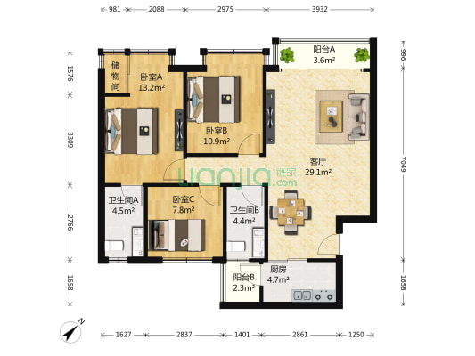 印象金沙 3室1厅2卫 103平方