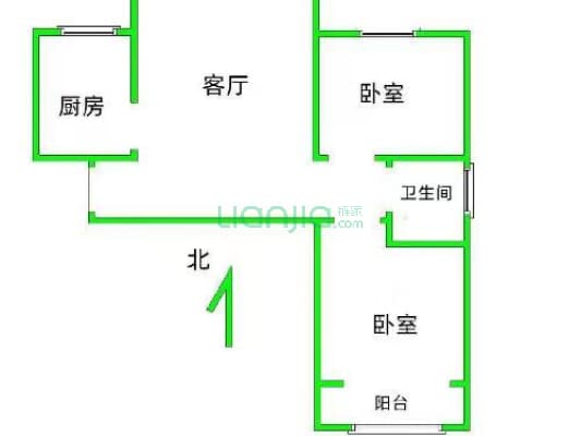 秀兰尚城 2室1厅 南-户型图