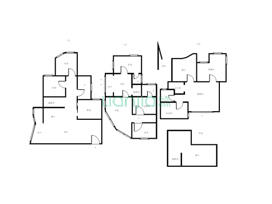 江景小高层电梯4连跃，带两个私家花园业主更换了别墅-户型图