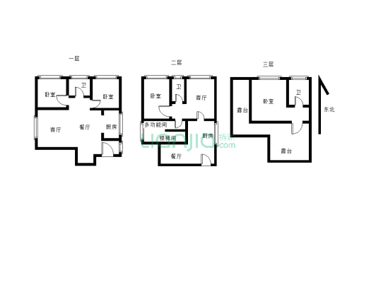 西区鑫空间精装4室跃层带露天花园-户型图