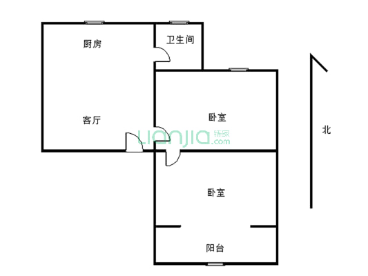 三贤教育园区 刘家湾市场旁 狮子山小区 一室两厅出售-户型图