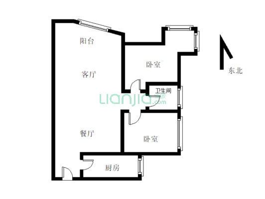 上江北两房出售，精装修价格优惠拎包入住-户型图