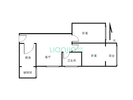 光明路南段克拉公寓 精装两室 有证有暖小区停车方便-户型图