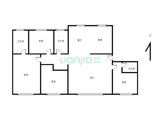 大平层 4室2卫 可以贷款 钥匙看房-户型图