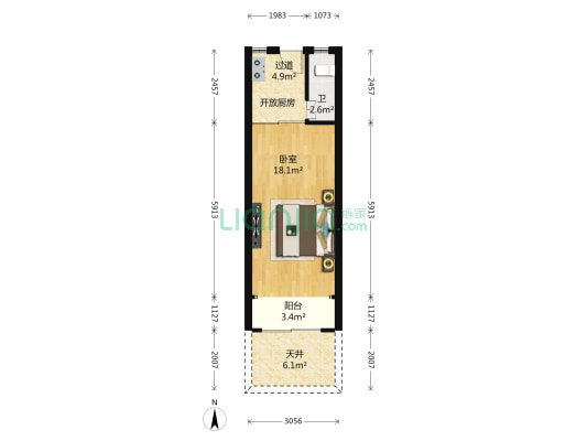 新光小区 1室0厅1卫 36平方