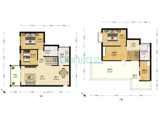 新世界花园 3室2厅2卫 90平方